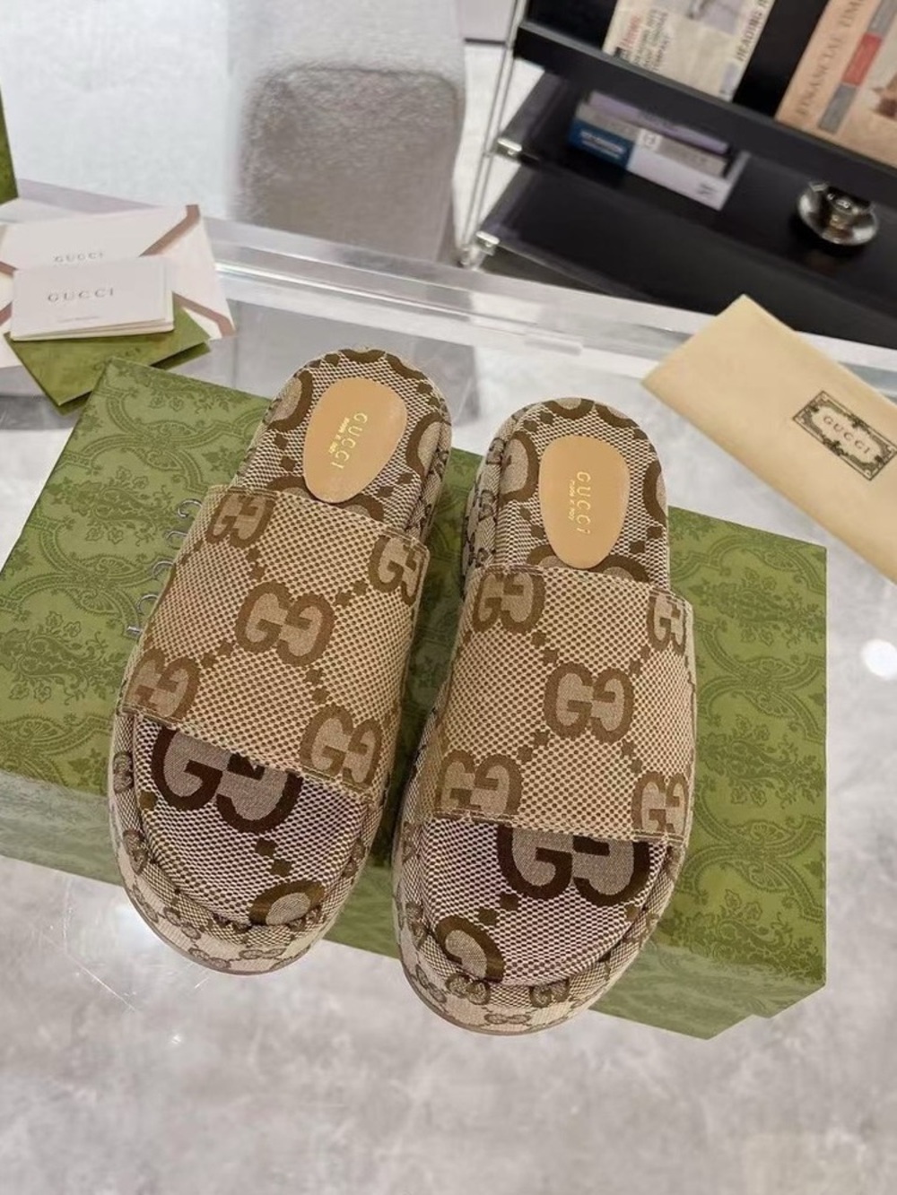 Gucci Angelina Maxi GG Monogram Canvas Platform